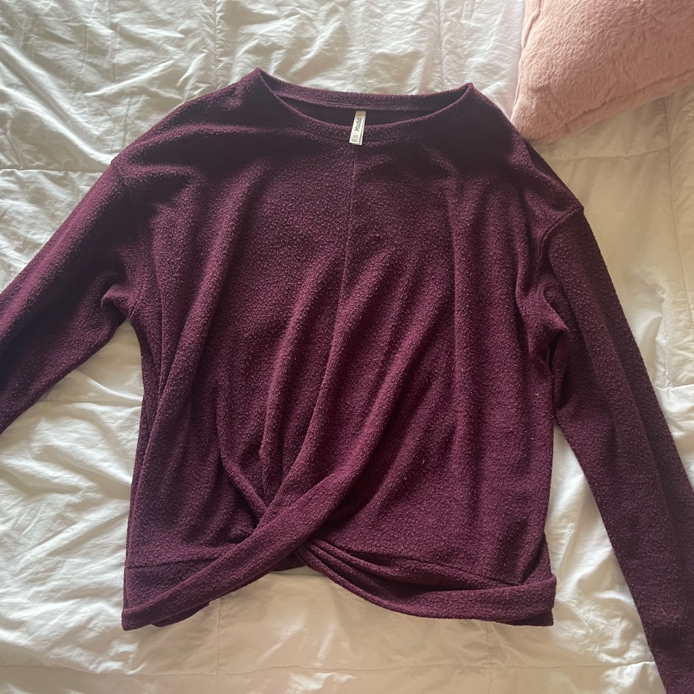 Maroon, long sleeve shirt